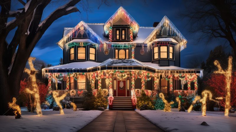 Christmas Lights Hanging in Kansas City, KS