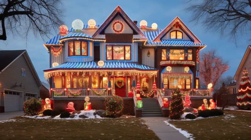 Holiday Lights Hanging in Roswell, GA